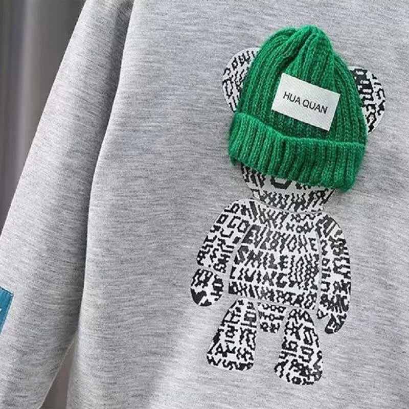 Pullover-Set mit Cartoon-Bär für Jungen