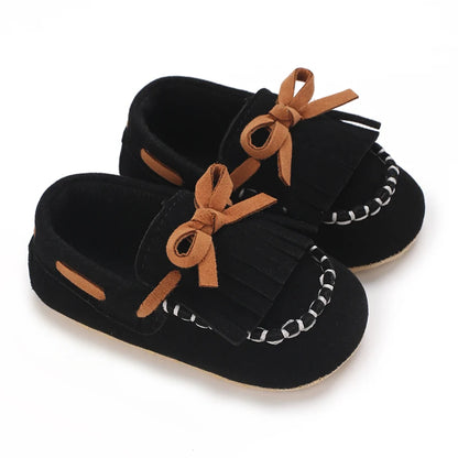 Newborn Baby Boys Leather Non-Slip Soft-Sole Infant Shoes