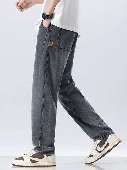 Jean ample d'été à jambe large en lyocell