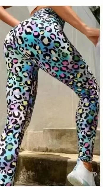 Leggings de sport fluorescents push-up pour femmes