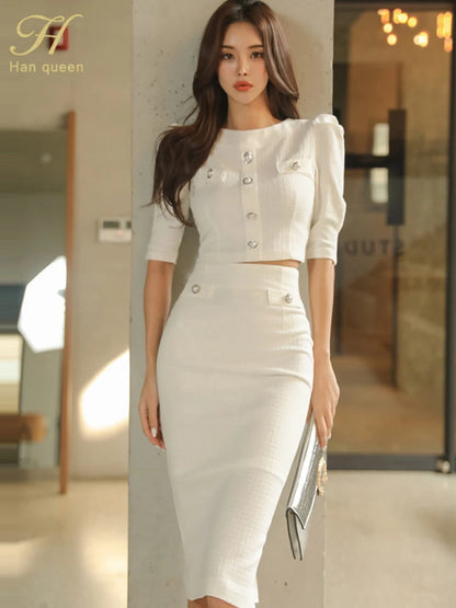 Simple Office Lady Skirt Suit