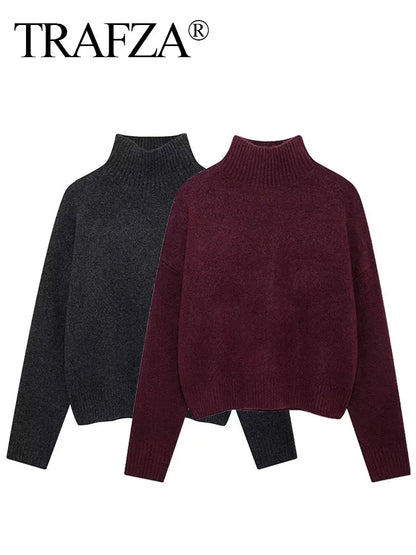 Pull ample à col rond pour femme