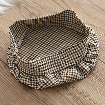 Set aus Rundhalsoberteil und Karomuster für Mädchen