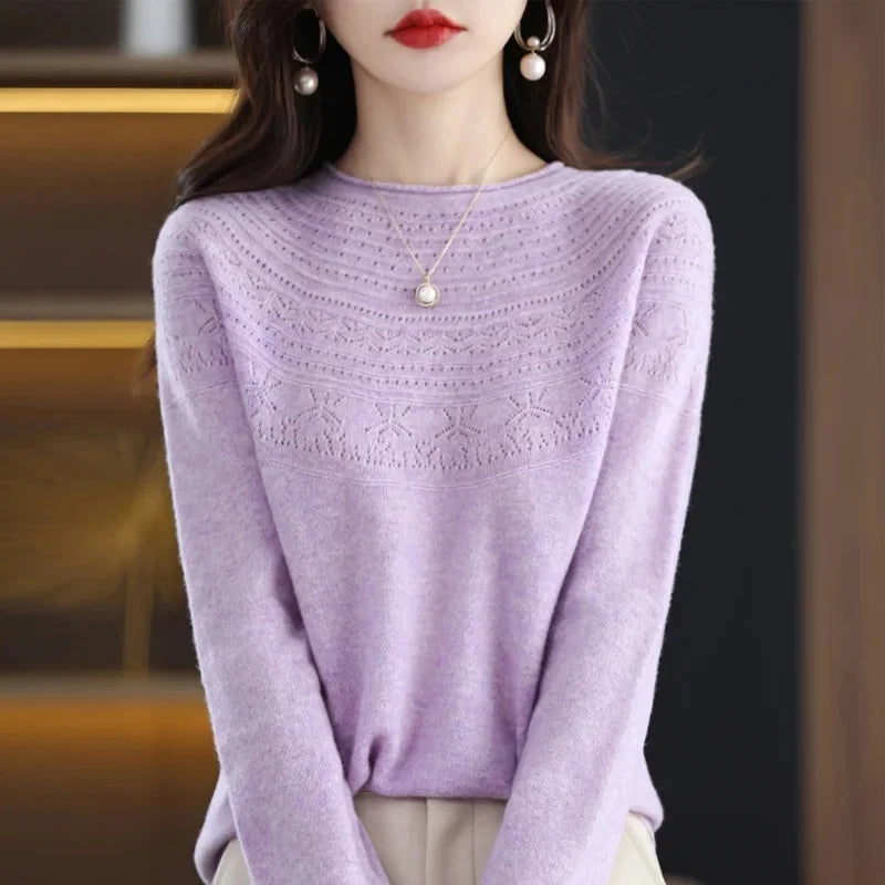 Women's Loose Knitted Woolen Roll Neck Sweater