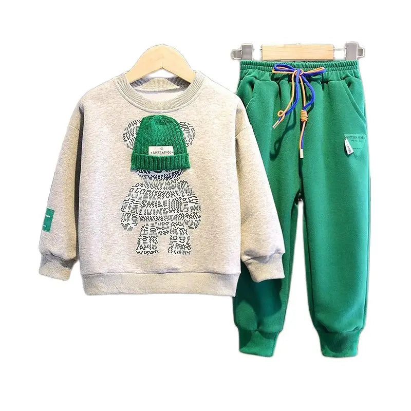 Pullover-Set mit Cartoon-Bär für Jungen