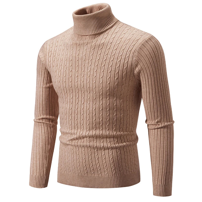 Neuer lässiger Rollkragen-Strickpullover für Herren