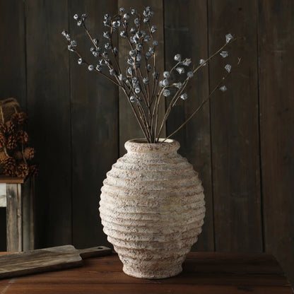 Vase rétro en argile brute 21,5 cm Décoration