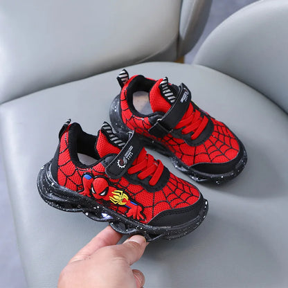 Jungen Disney LED Spiderman Mesh Outdoor beleuchtete rutschfeste Sneakers