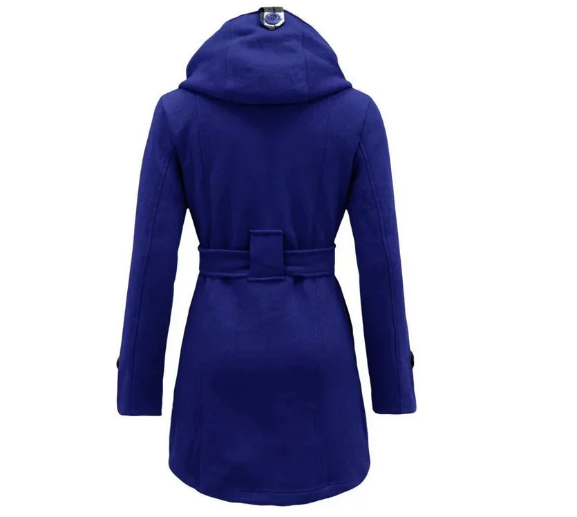 Trendy Chequered Hooded Overcoat for