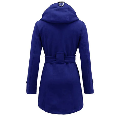 Trendy Chequered Hooded Overcoat for