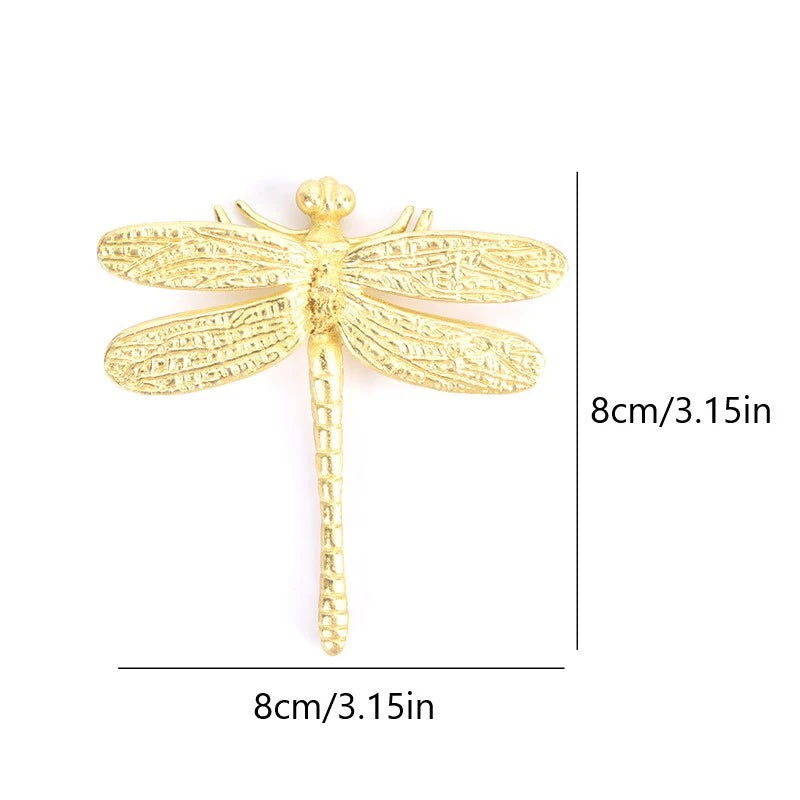 Retro Brass Dragonfly Drawer Pull Knobs