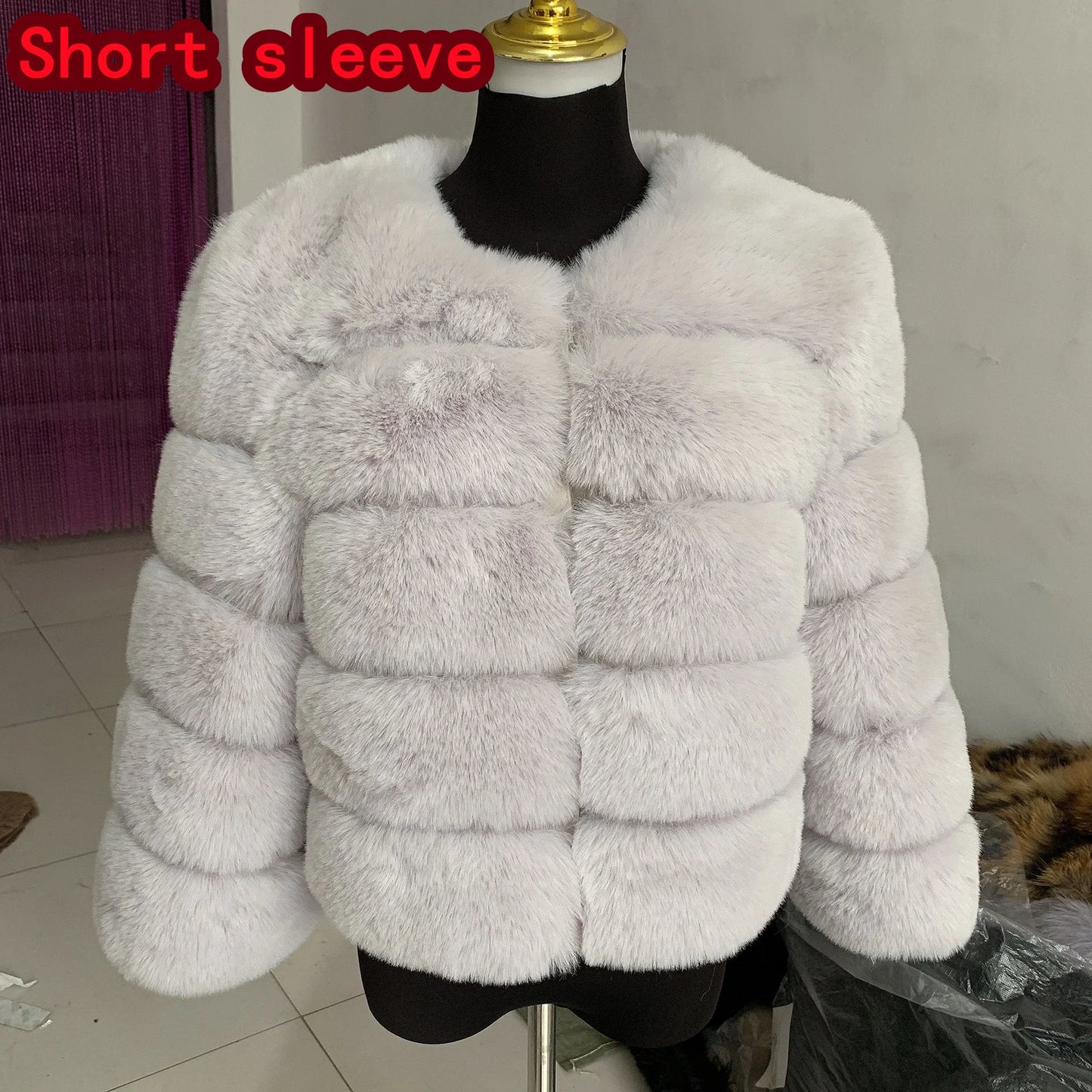 Luxurious Faux Fox Fur Fluffy Jacket