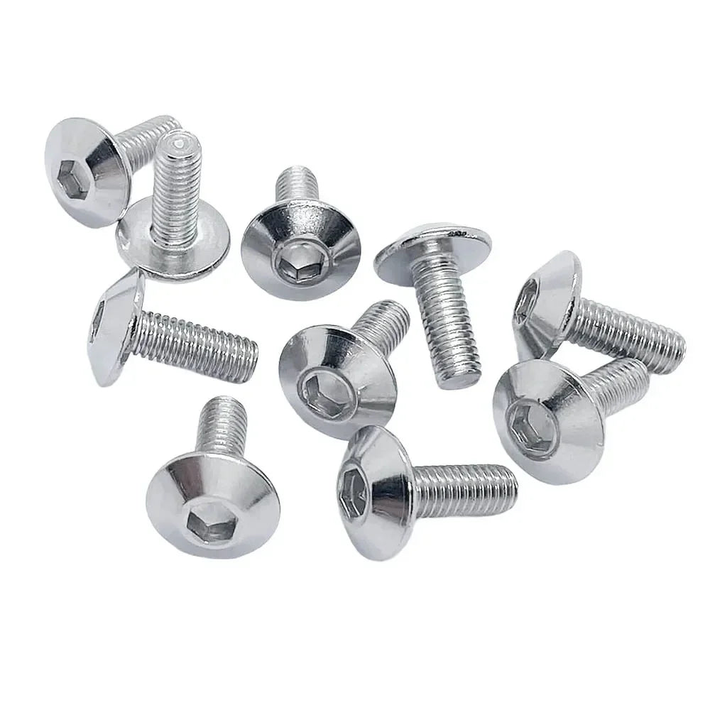 Silver Stainless Steel Screw Bolt Set for Vehicles