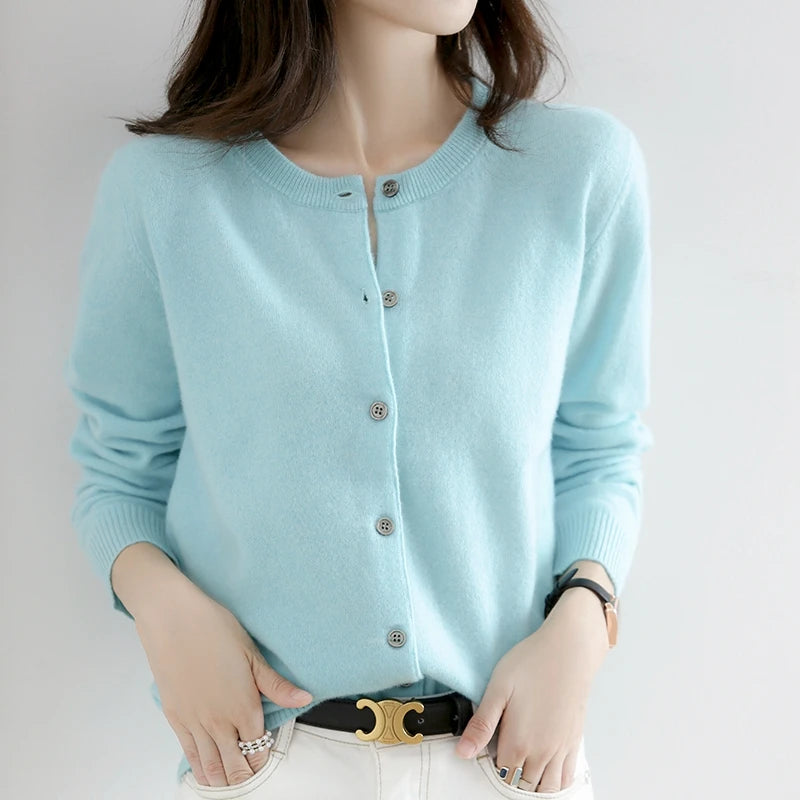 High-End Andy Velvet Cardigan - Loose Knit Style