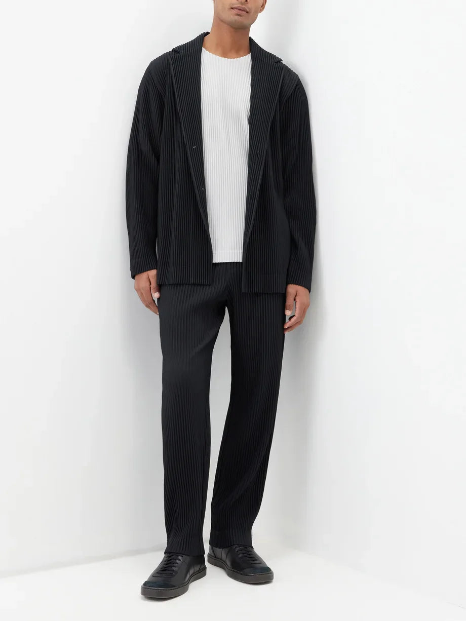 Miyake Pleated Blazers- High-Quality Slim Fit