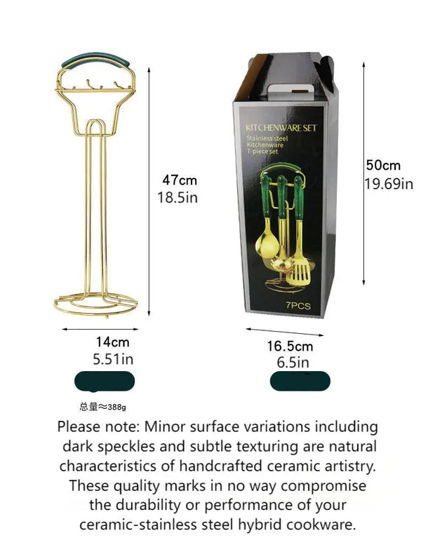 Premium-Küchenutensilien-Set aus Edelstahl mit Keramikgriff