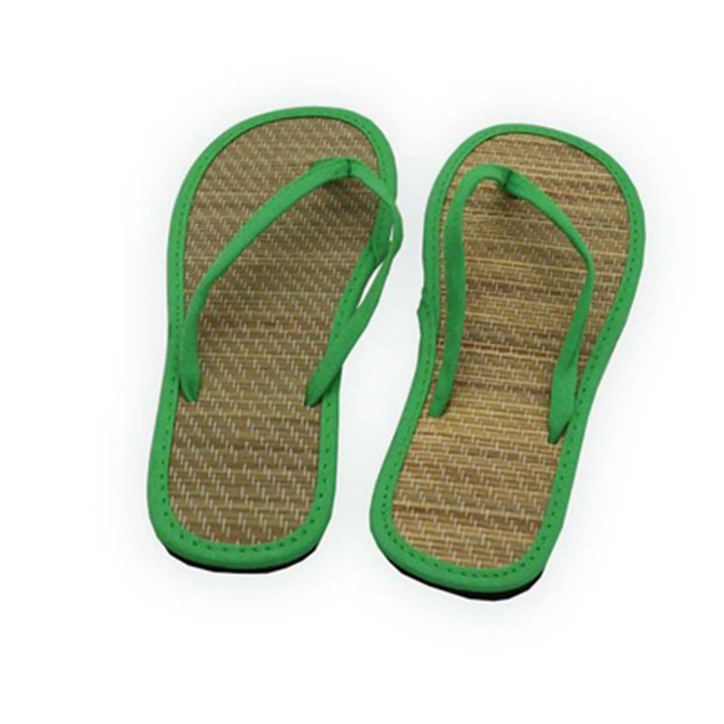 Flache Flip-Flop-Hausschuhe aus leisem Rattan