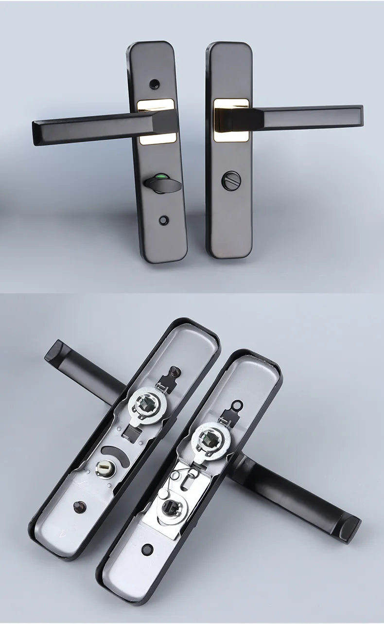 Schlüsselloses schwarzes Badezimmerschloss mit Zungengriff