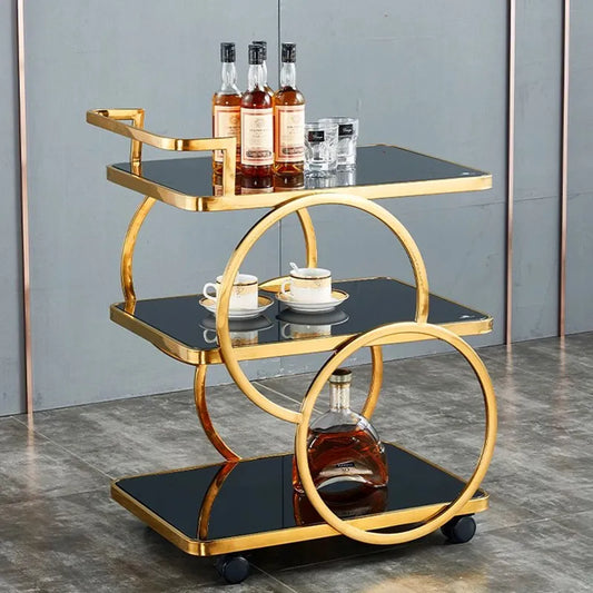 Metal Rolling Bar Kitchen Trolley