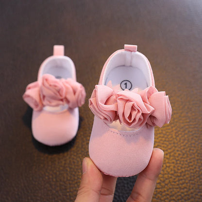 Bequeme Babyschuhe für Mädchen mit weicher Sohle, rutschfeste Spitze, einfarbig