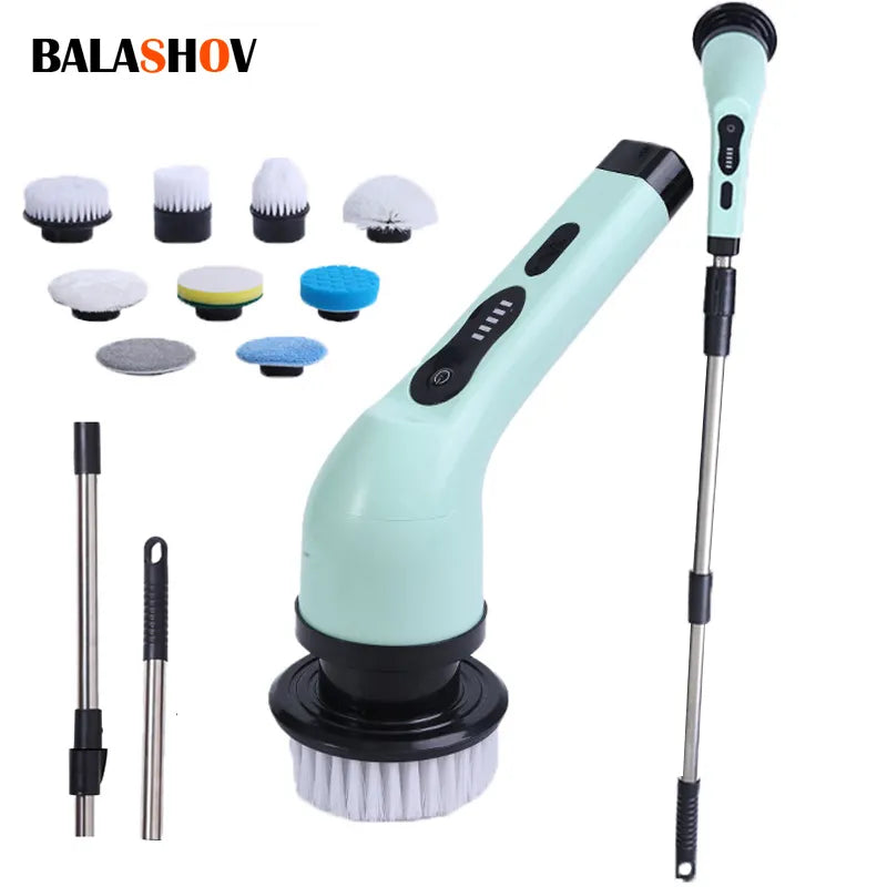 9-in-1 Electric Spin Scrubber for Kitchen and Bathroom Cleaning