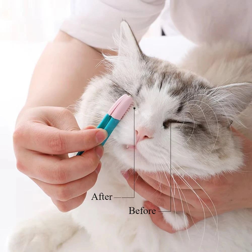 Haustier-Reinigungs-Augenreibe-Handbürste für Tränenflecken