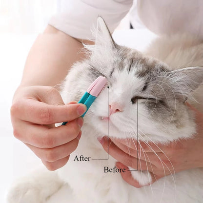 Haustier-Reinigungs-Augenreibe-Handbürste für Tränenflecken