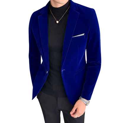 Spring Velvet Men's Wedding Blazer - Fashion Casual Suit