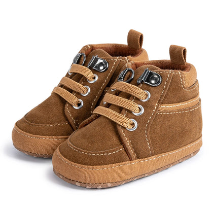 Bequeme High-Top-Sneakers aus Baumwolle mit weicher Sohle und rutschfester Sohle für Babys