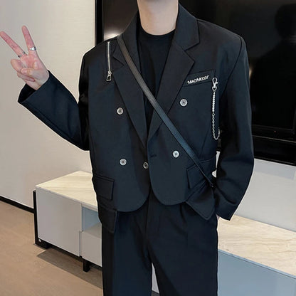 IEFB Elgance Blazer im koreanischen Stil mit Reißverschluss für Herren