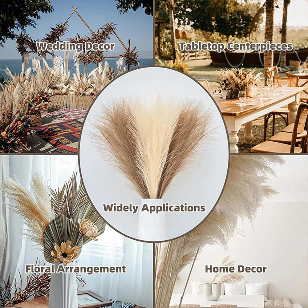 Fluffy Pampas Grass Boho Decor Artificial Flowers