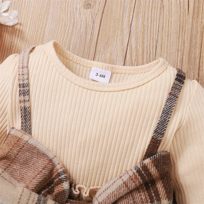 Hibobi Set aus kariertem Kleid mit Schleife und Haarband