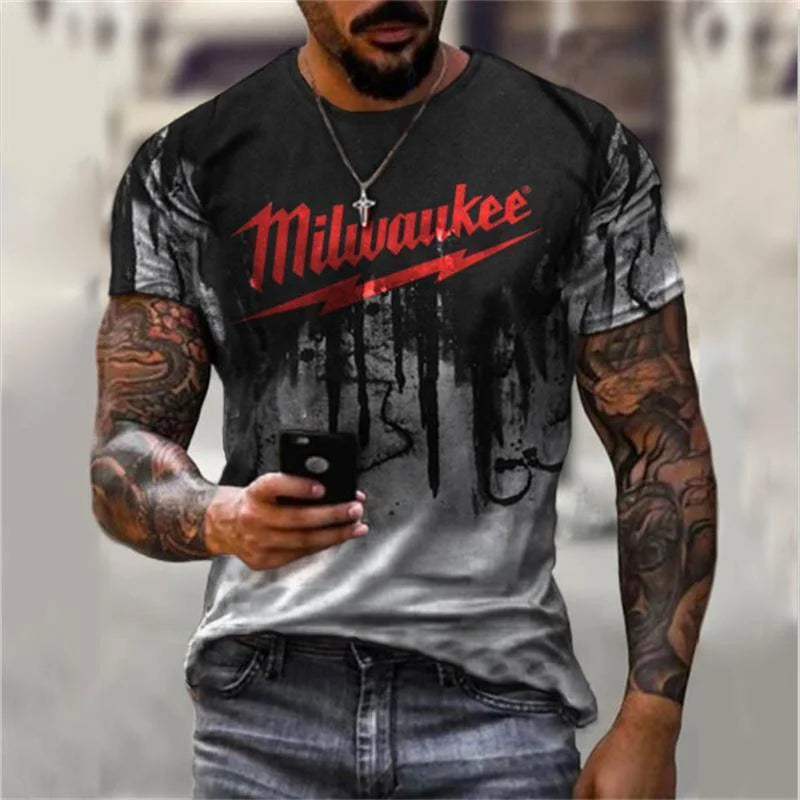 Retro Motorcycle Racing 3D Print Tee