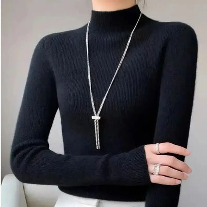 Women's Slim Fit Autumn Winter High Collar Sweater