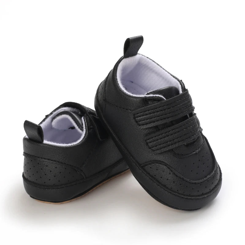 Chaussures bébé en cuir PU et semelle en caoutchouc