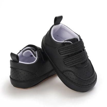 Chaussures bébé en cuir PU et semelle en caoutchouc