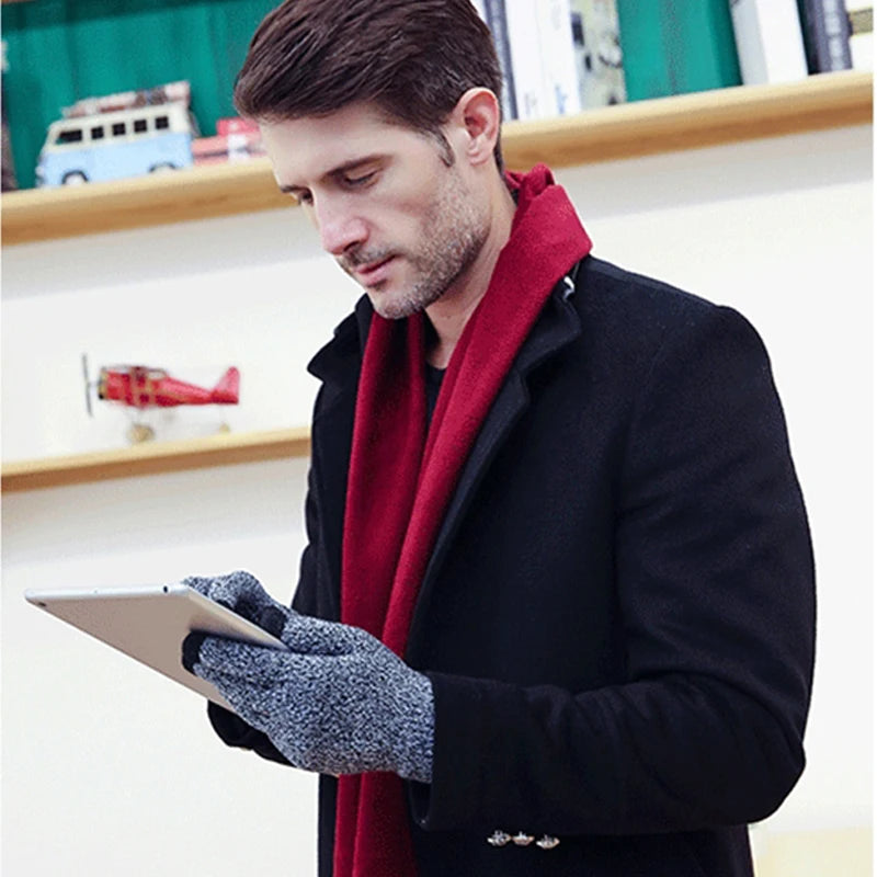 Men's Winter Knitted Touchscreen Gloves