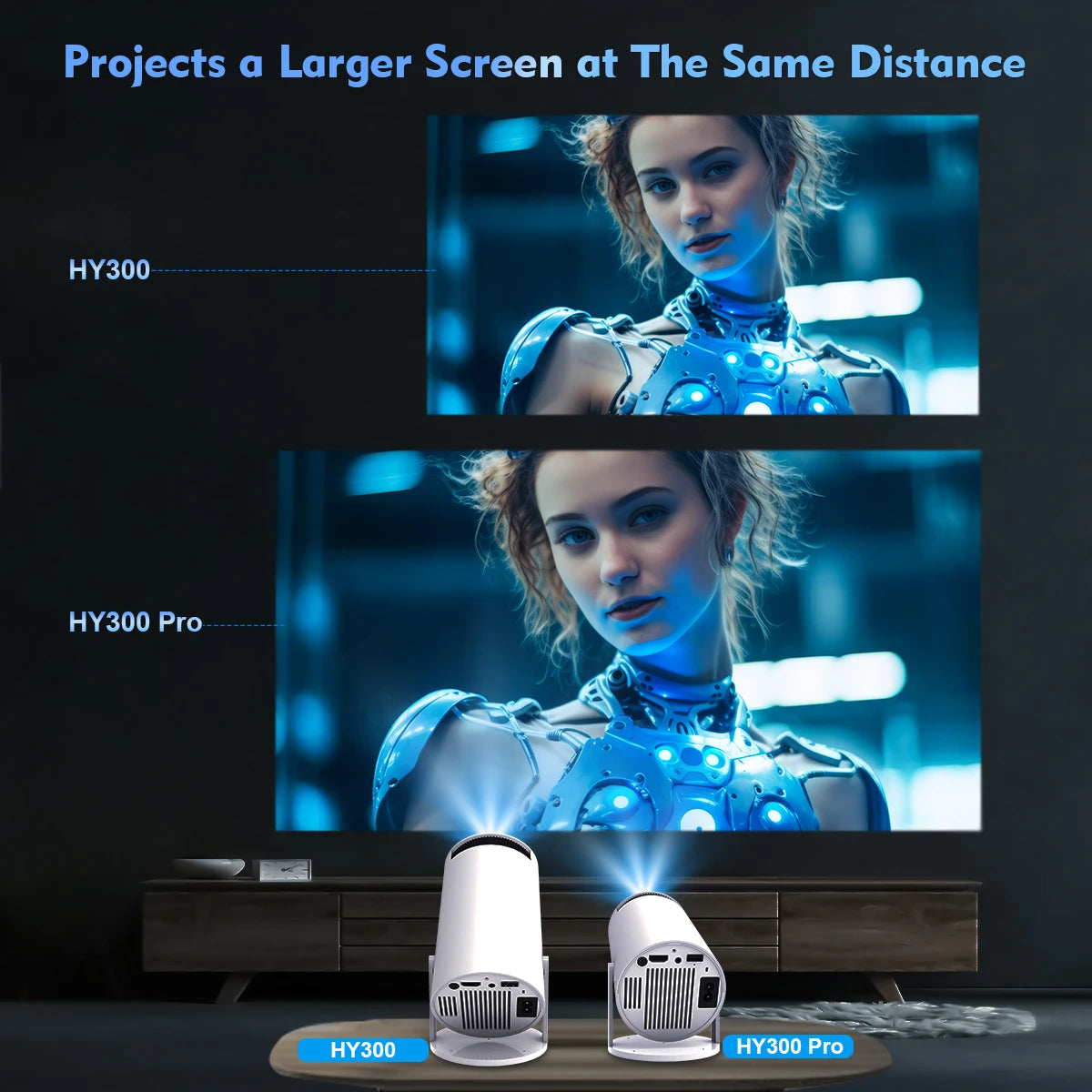 Magicube Projector Android 11 4K 1280*720P HY300 Dual WIFI Home Cinema Outdoor Projector