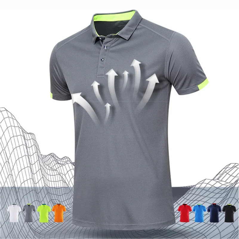 Schnelltrocknendes Poloshirt für den Sommer, Golf-Fitness-Trikot