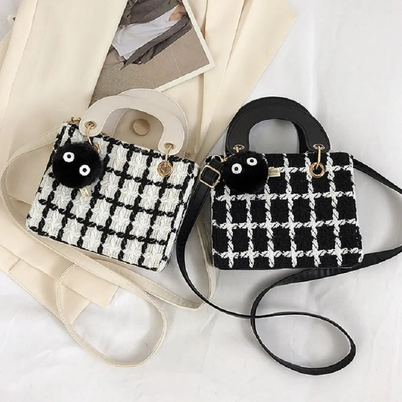 Mini Plaid Woolen Luxury Crossbody Bag