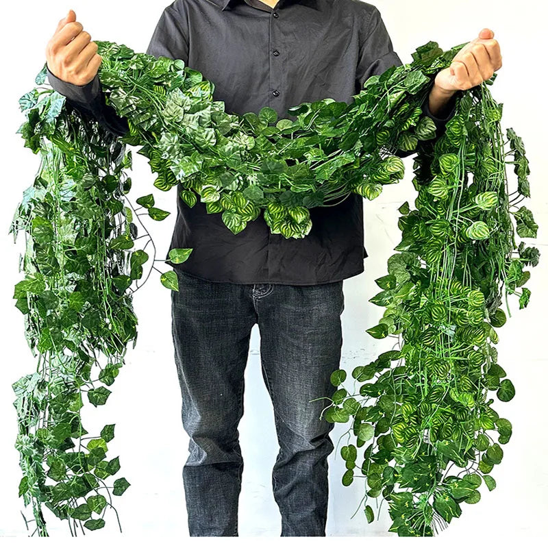 2.1M Green Ivy Leaf Wreath for DIY Wall and Event Decor