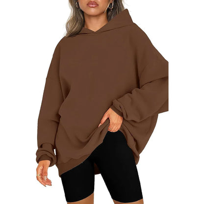 Oversized Kapuzensweatshirt Fleecepullover Damen