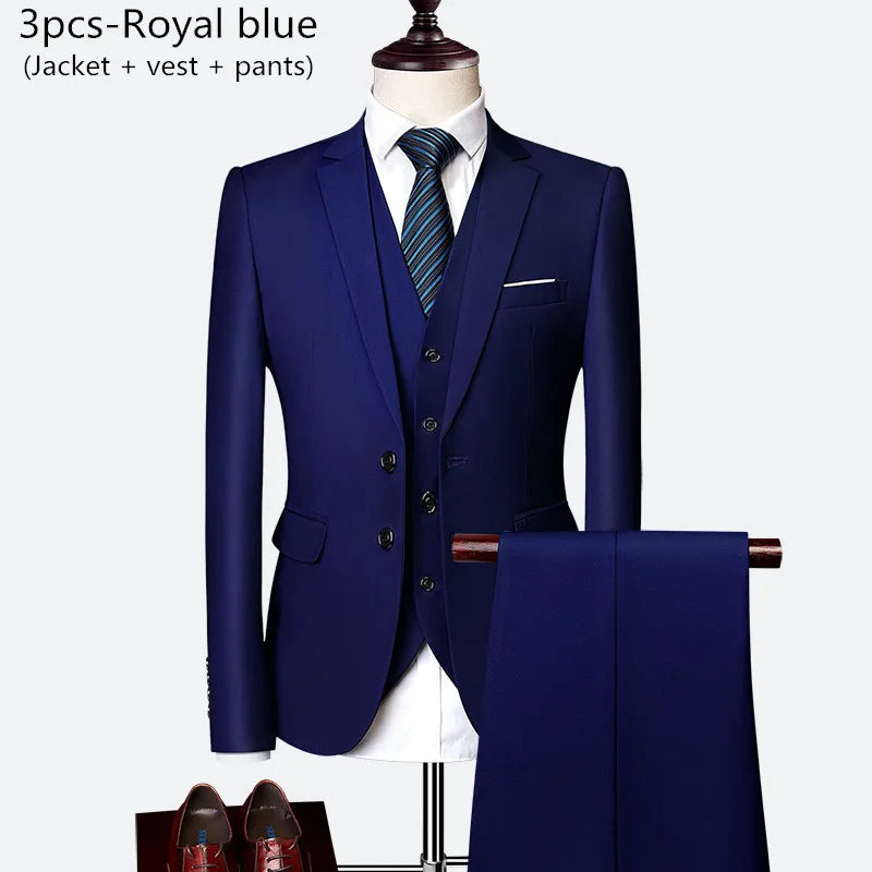 Luxury Men's 3-Piece Slim Fit Wedding Suit