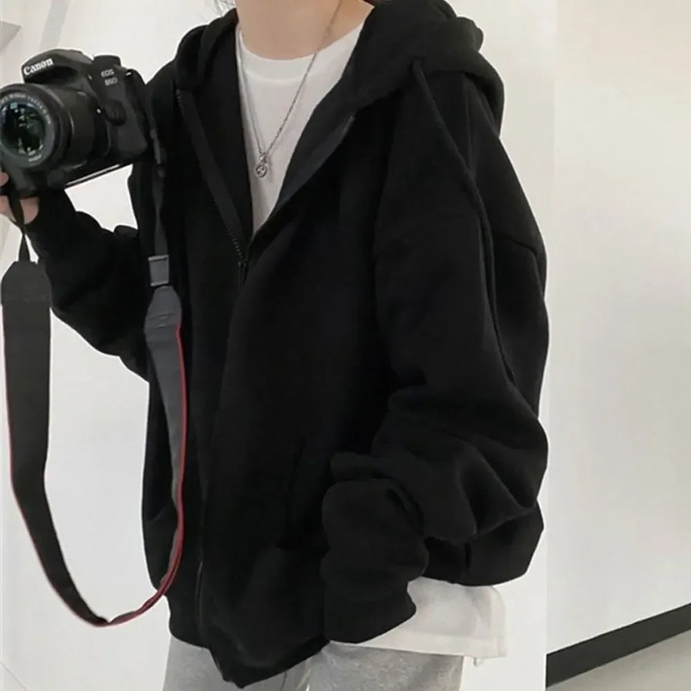 Oversized Zip Up Hoodie Jacket Women