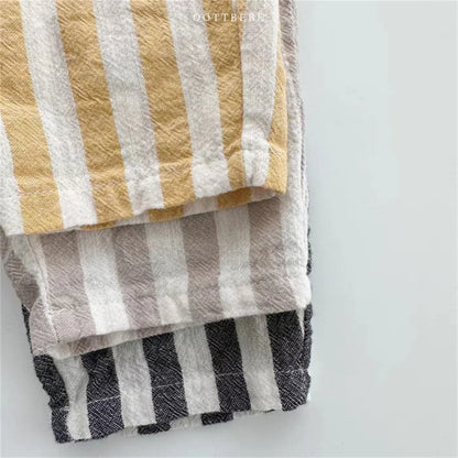 Vintage Stripe Linen Cotton Pants for Boys