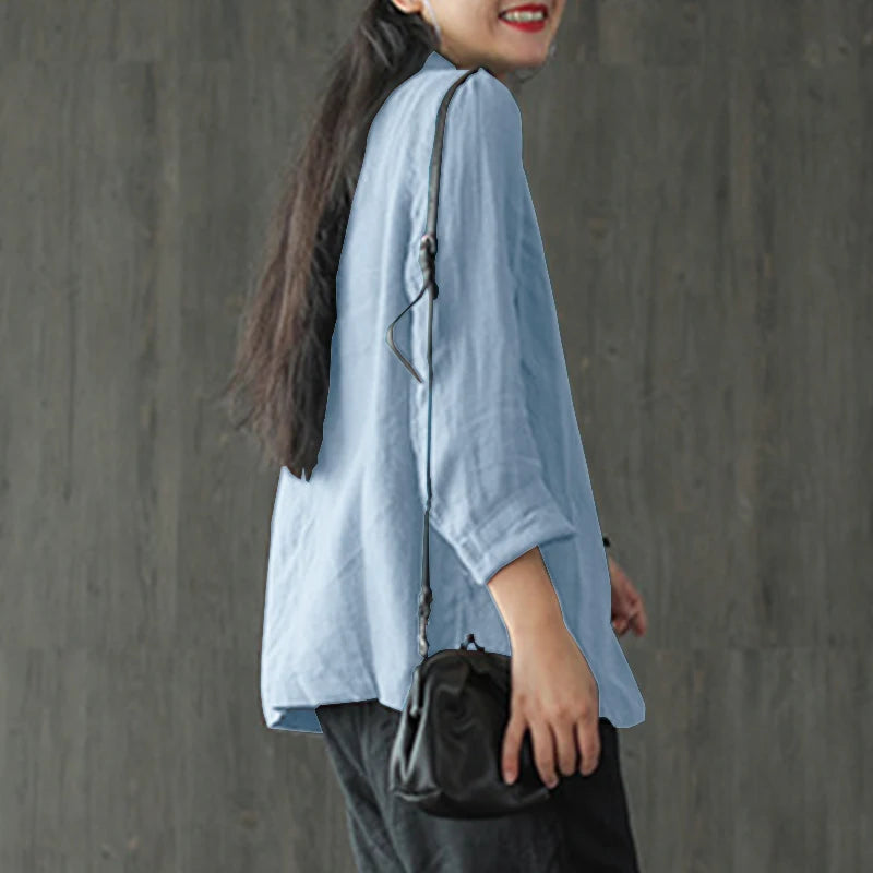 Vintage-Inspired Summer Blazer with Lapel Neck