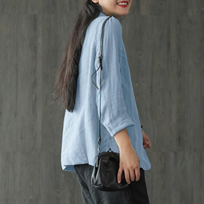 Vintage-Inspired Summer Blazer with Lapel Neck