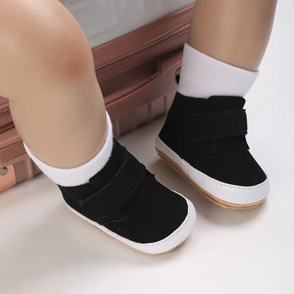 Chaussures bébé en cuir PU et semelle en caoutchouc