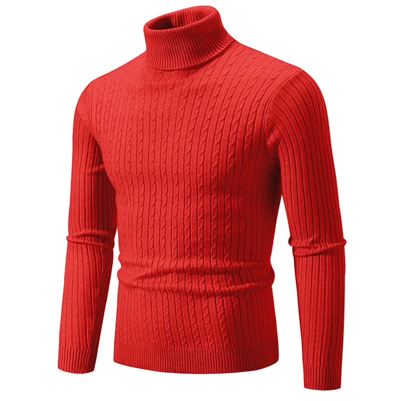 Neuer lässiger Rollkragen-Strickpullover für Herren