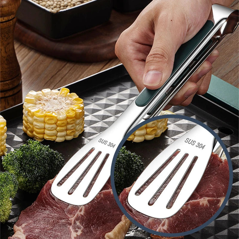 Non Slip Stainless Steel Meat Salad Bread Clip Barbecue Grill Buffet Clamp Kitchen Accessories